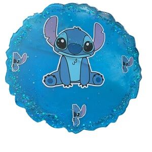 Blue Stitch Resin Coaster